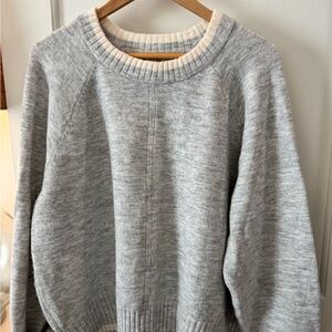 LOFT Gray Crew Neck Sweater